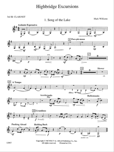 Highbridge Excursions: 3rd B-flat Clarinet