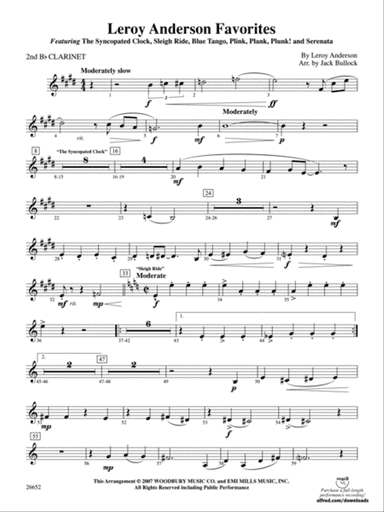 Leroy Anderson Favorites: 2nd B-flat Clarinet