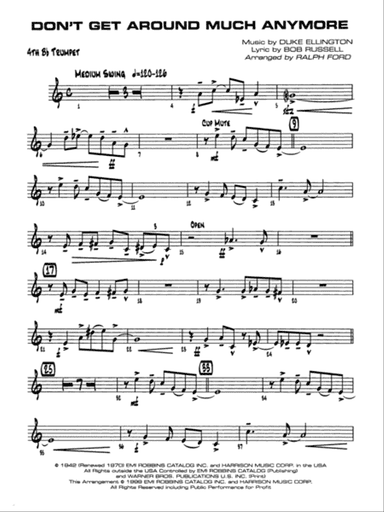 Don't Get Around Much Anymore: 4th B-flat Trumpet