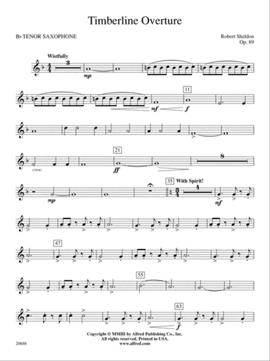 Timberline Overture: B-flat Tenor Saxophone