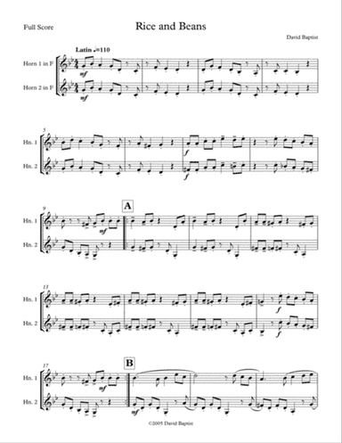 Rice and Beans for French Horn Duet