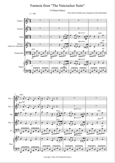 Chinese Dance (Fantasia from Nutcracker) for String Quartet