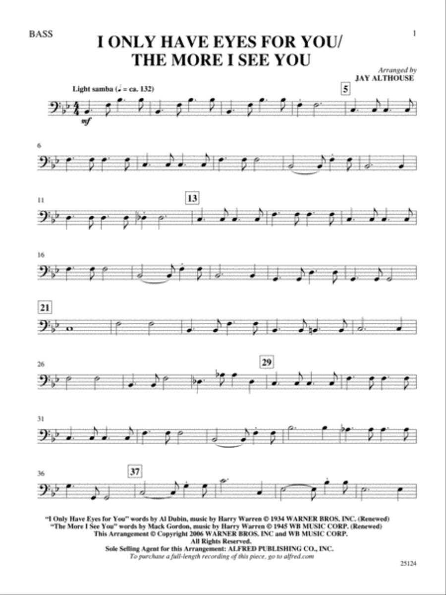 I Only Have Eyes for You / The More I See You: String Bass