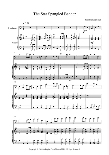 The Star Spangled Banner - John Stafford Smith (Trombone + Piano)