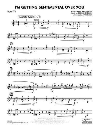 I'm Getting Sentimental Over You (arr. Mark Taylor) - Trumpet 1