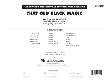 That Old Black Magic (arr. Mike Tomaro) - Conductor Score (Full Score)