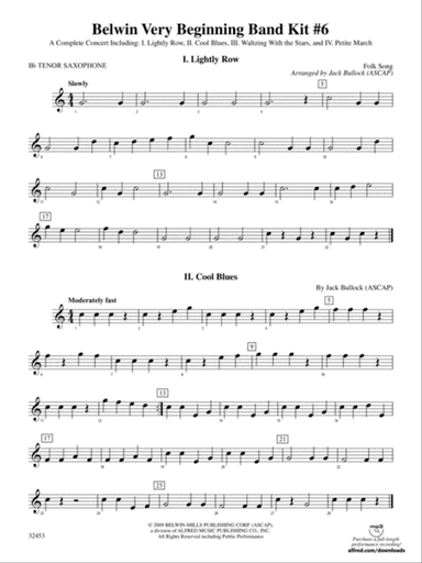 Belwin Very Beginning Band Kit #6: B-flat Tenor Saxophone