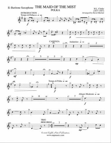 The Maid of the Mist (Solo Cornet and Concert Band): E-flat Baritone Saxophone