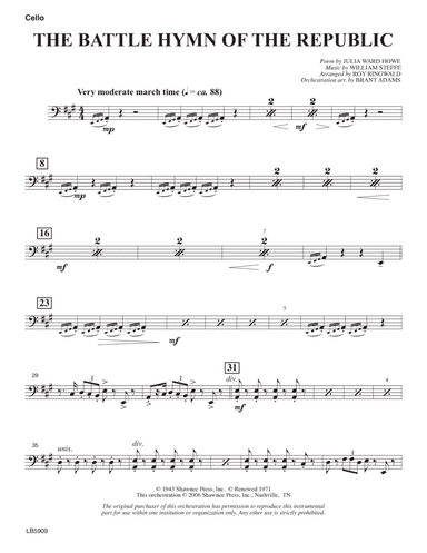 Battle Hymn of the Republic (arr. Roy Ringwald) - Cello