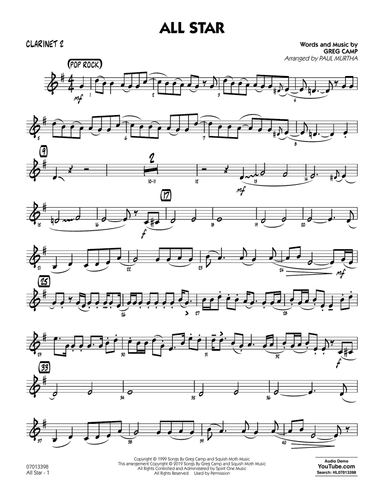 All Star (arr. Paul Murtha) - Bb Clarinet 2