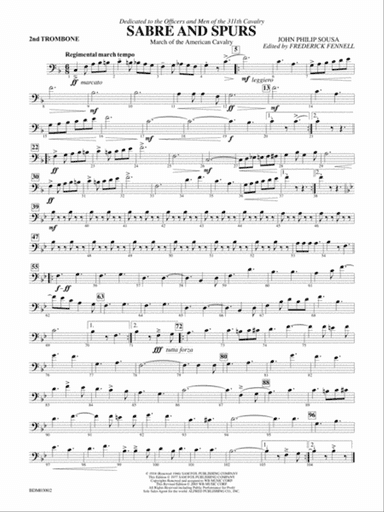 Sabre and Spurs (March of the American Cavalry): 2nd Trombone