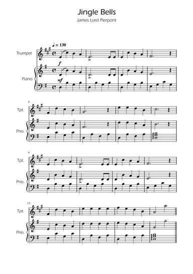 Jingle Bells - Trumpet Solo w/ Piano