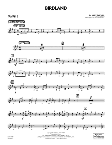Birdland (arr. John Berry) - Trumpet 2