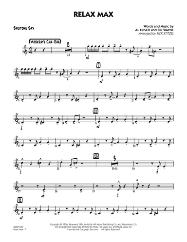 Relax Max (arr. Rick Stitzel) - Baritone Sax