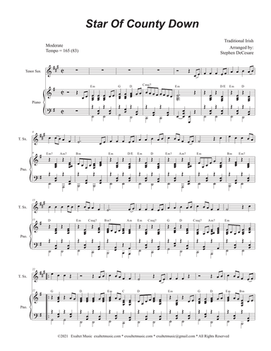 Star Of County Down (Tenor Saxophone and Piano)