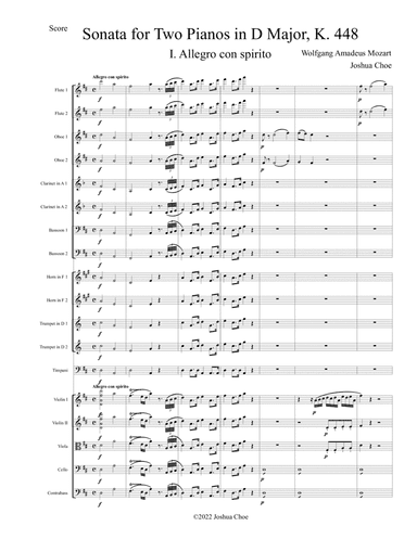 Sonata for Two Pianos in D Major, K. 448, Movement 1