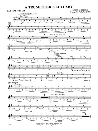 Trumpeter's Lullaby (with Trumpet Solo): Baritone T.C.