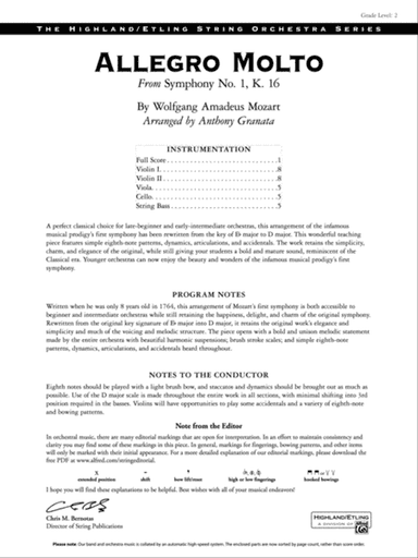 Allegro Molto: Score