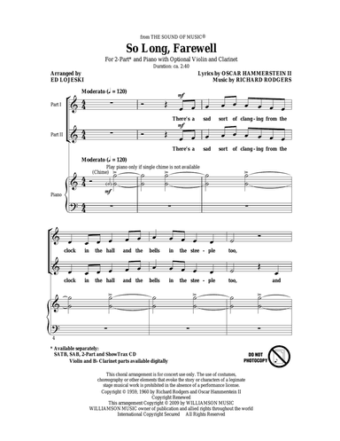 So Long, Farewell (from The Sound Of Music)