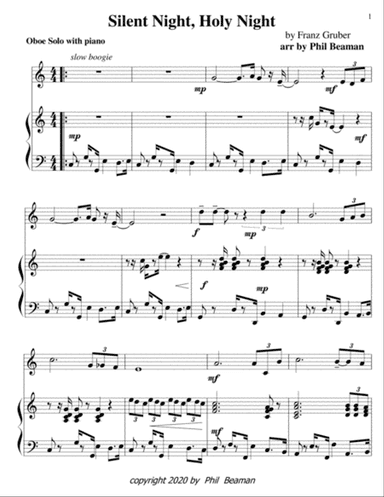 Silent Night, Holy Night-boogie-oboe and piano