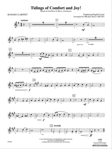 Tidings of Comfort and Joy!: B-flat Bass Clarinet