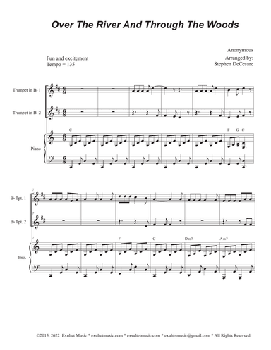 Over The River And Through The Woods (Duet for Bb-Trumpet)