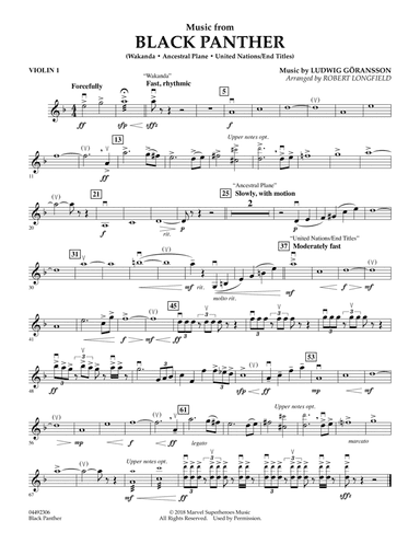 Black Panther (arr. Robert Longfield) - Violin 1