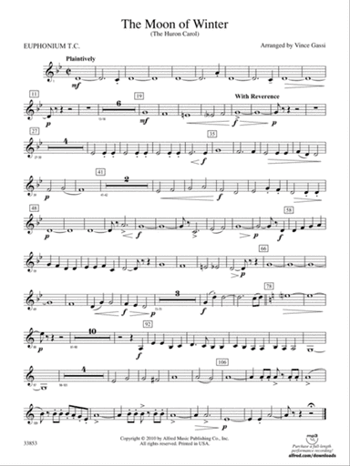 The Moon of Winter (The Huron Carol): (wp) Baritone T.C.
