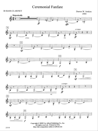 Ceremonial Fanfare: B-flat Bass Clarinet
