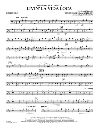 Livin' La Vida Loca (arr. John Higgins) - Baritone B.C.