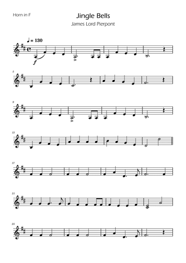 Jingle Bells - French Horn Solo w/ Piano