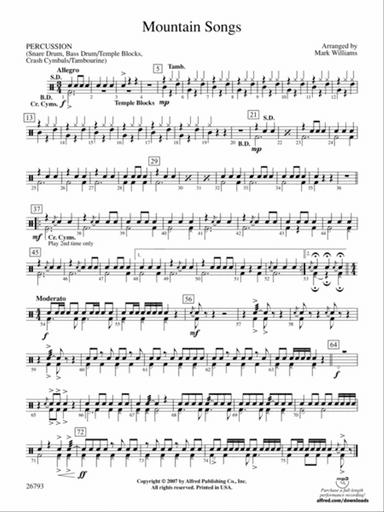 Mountain Songs: 1st Percussion