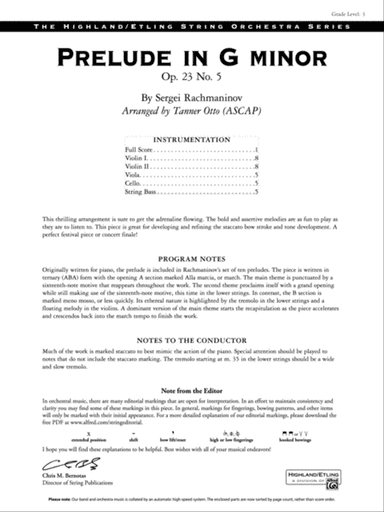 Prelude in G Minor: Score