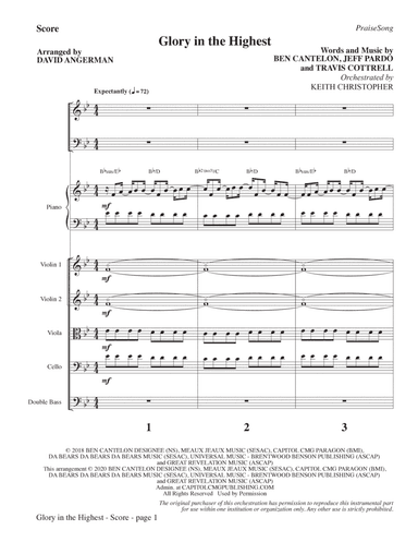 Glory In The Highest (arr. David Angerman) - Full Score