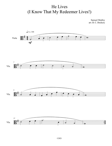 He Lives (Viola Solo)