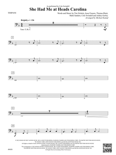 She Had Me at Heads Carolina: Timpani
