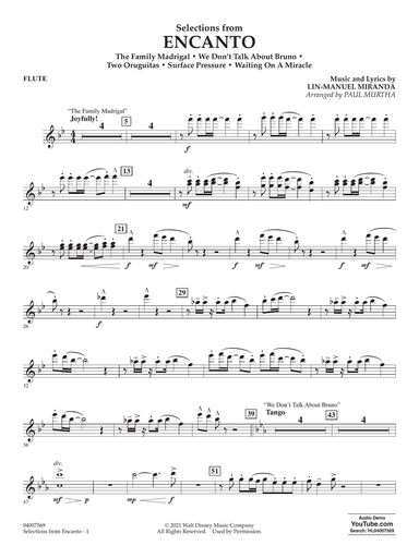 Selections from Encanto (arr. Paul Murtha) - Flute