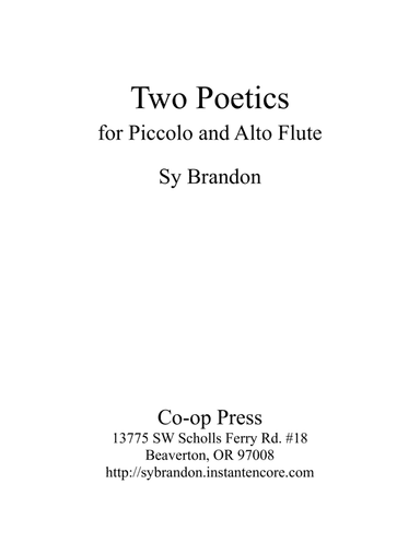 Two Poetics for Piccolo and Alto Flute