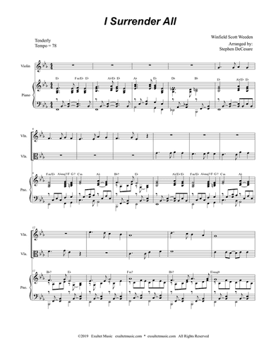 I Surrender All (Duet for Violin and Viola)