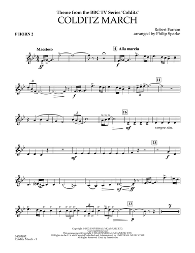 Colditz March (arr. Philip Sparke) - F Horn 2