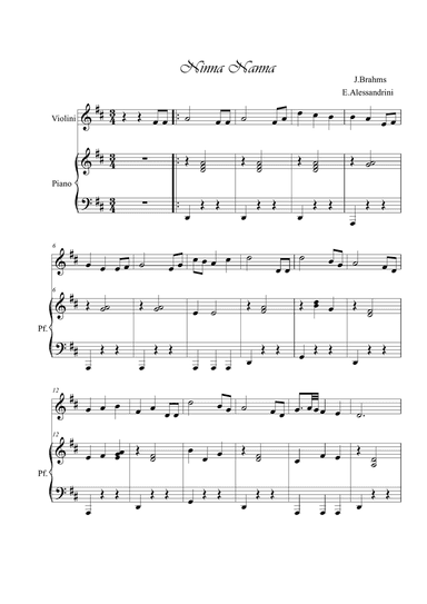 Ninna nanna. Violin and piano