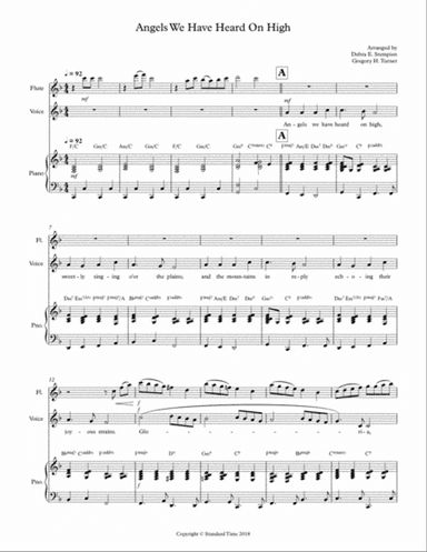 Angels We Have Heard On High for Vocal Solo with Flute and Piano Accompaniment