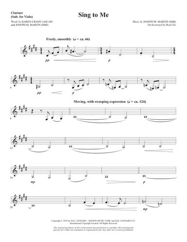 Sing to Me - Clarinet (sub Viola)