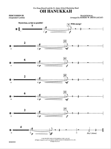 Oh Hanukkah: 3rd Percussion