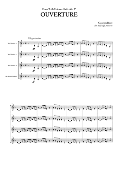 "L'Arlesienne Suite No. 1" for Clarinet Quartet