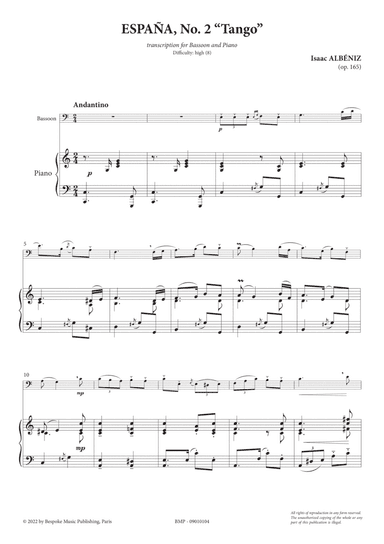 Espana n°2 - Tango - Bassoon