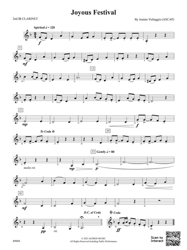 Joyous Festival: 2nd B-flat Clarinet