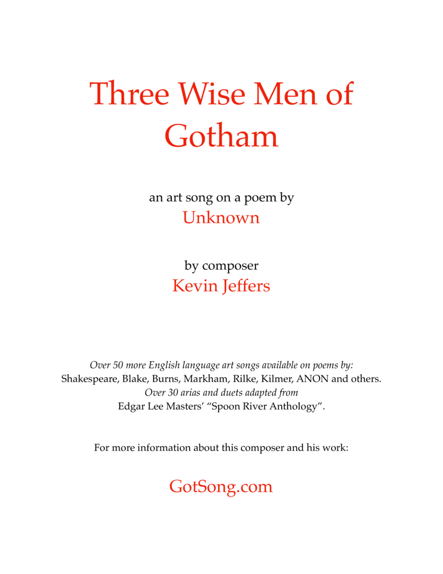 Three Wise Men of Gotham