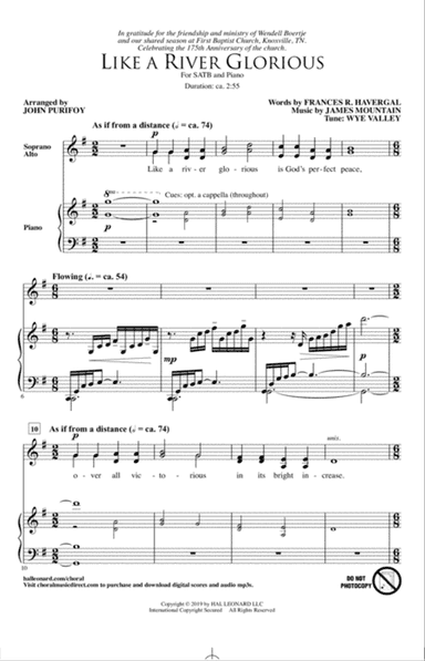 Like A River Glorious (arr. John Purifoy)