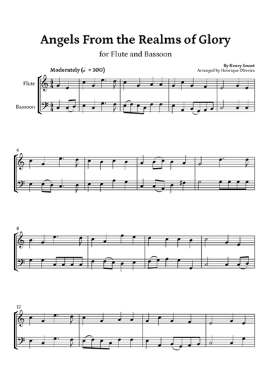 Angels from the Realms of Glory (Flute and Bassoon) - Christmas Carol